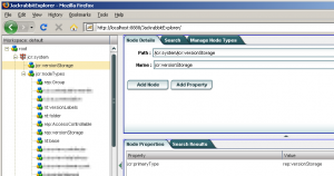 Jackrabbit Explorer node types and content tree
