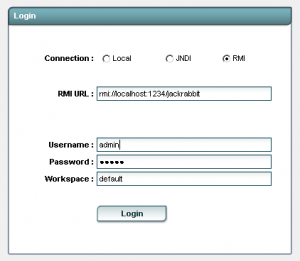 Jackrabbit Explorer login screen