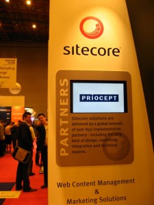 Priocept logo on Sitecore stand