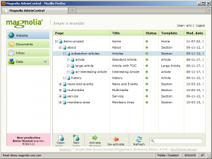 Exploring Admin Central in Magnolia CMS