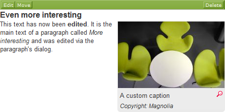 A paragraph in a Magnolia CMS page