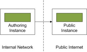 A single Magnolia public instance managed by an authoring instance