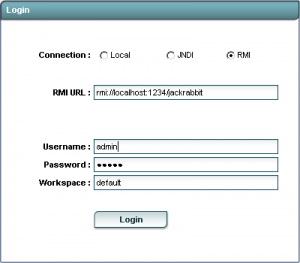 Jackrabbit Explorer login screen